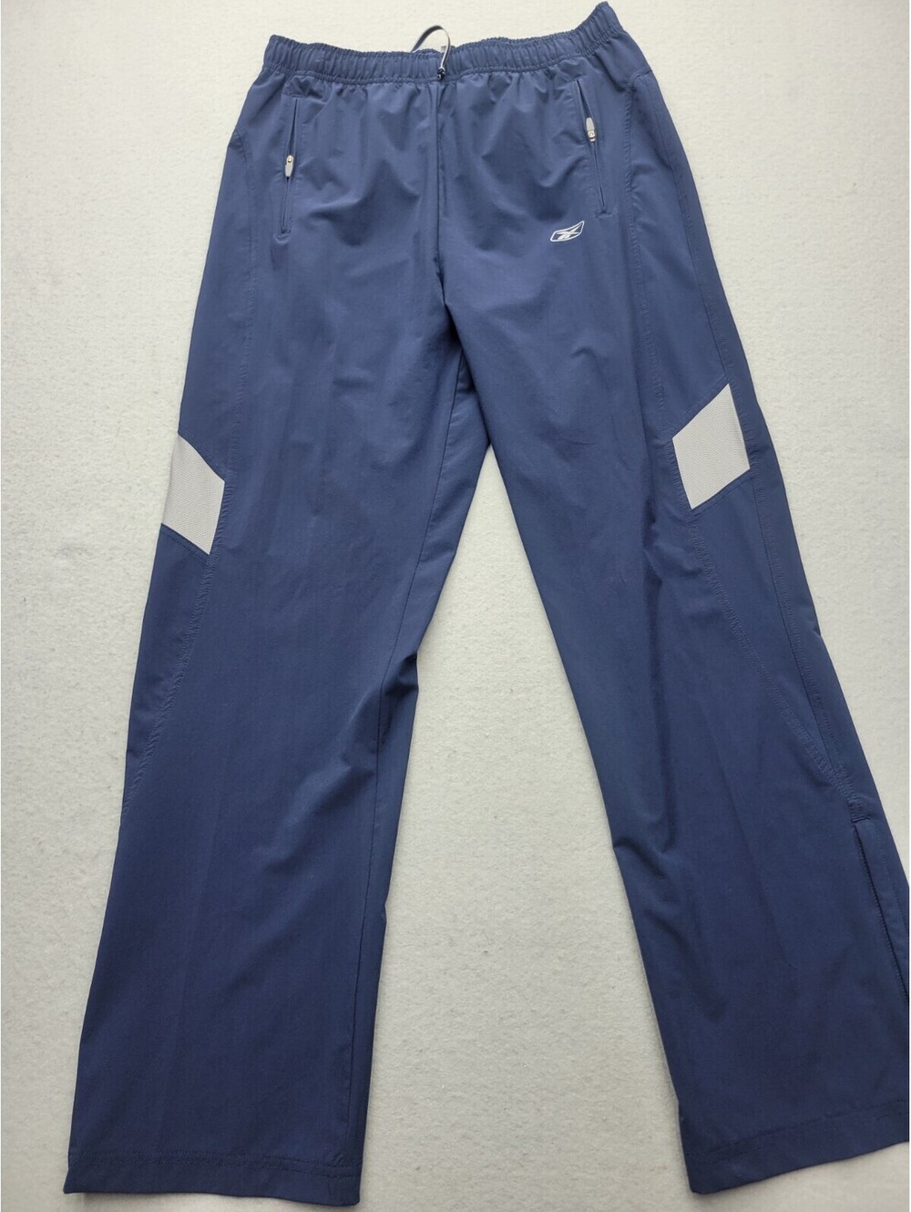 Reebok RBK Men's Pants Medium Blue Track Polyester Blend Thailand Solid